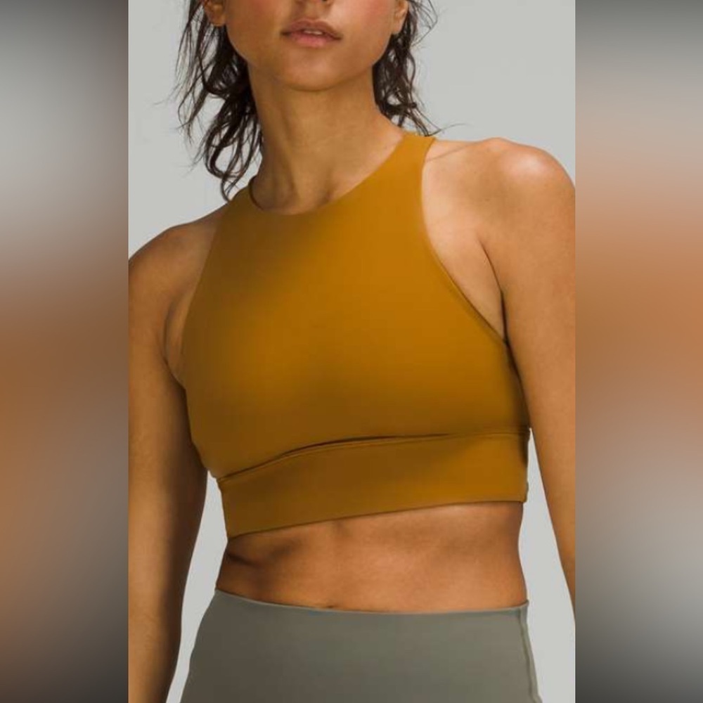 Lululemon Mustard Yellow High-Neck Sports Bra - Picture 2 of 12